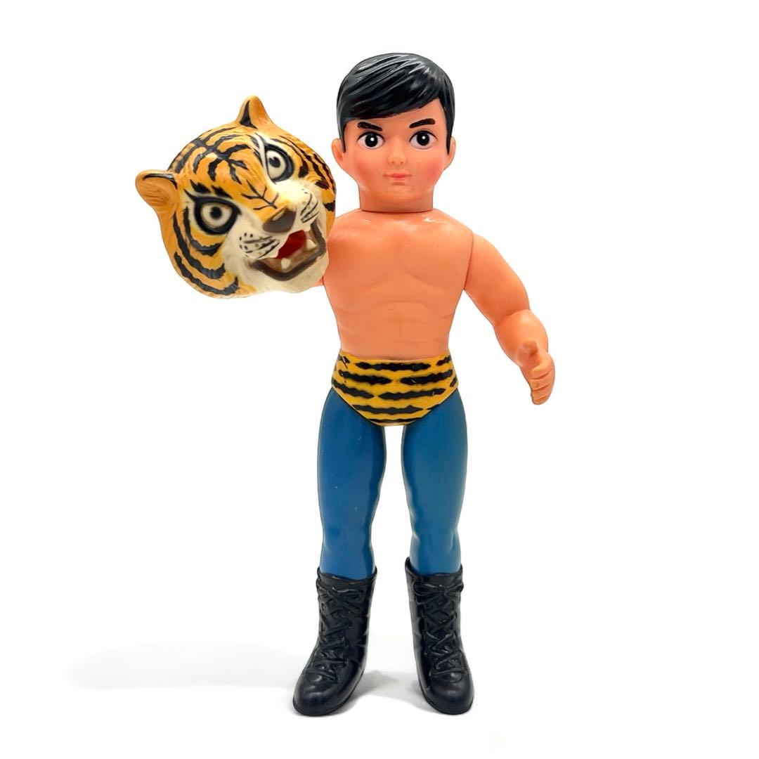 美品 中嶋製作所 タイガーマスク 面取れ スタンダードサイズ ソフビ