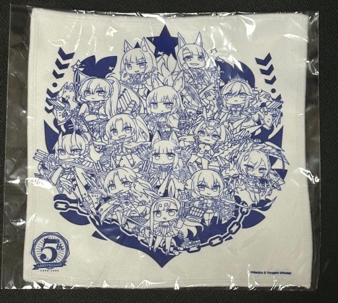 【非売品】アズレン5th ANNIVERSARYCRUISE乗船者記念ハンカチ 日本製 RUNE 内藤ルネ レモンと少女 ファッション ハンカチ シェニール