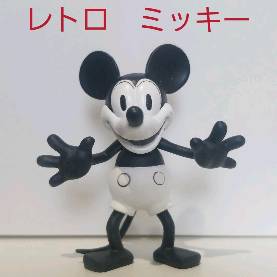 ミッキー モノクロ 白黒 フィギュア レトロ レア ミッキーマウス 昔