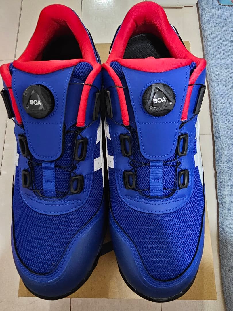 アシックス　安全靴　ブルー　ホワイト　27センチ　ダイヤル式　箱付き　新品