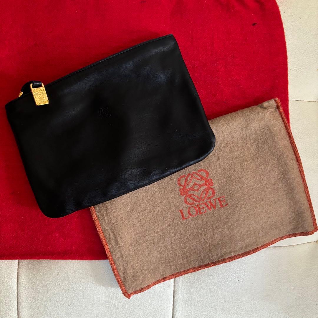 ほぼ　未使用　付属品あり　　LOEWE オールド　ロエベ ナッパレザー　ポーチ