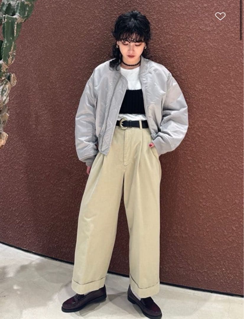 ＜6(ROKU)＞コットンチノワイドパンツ