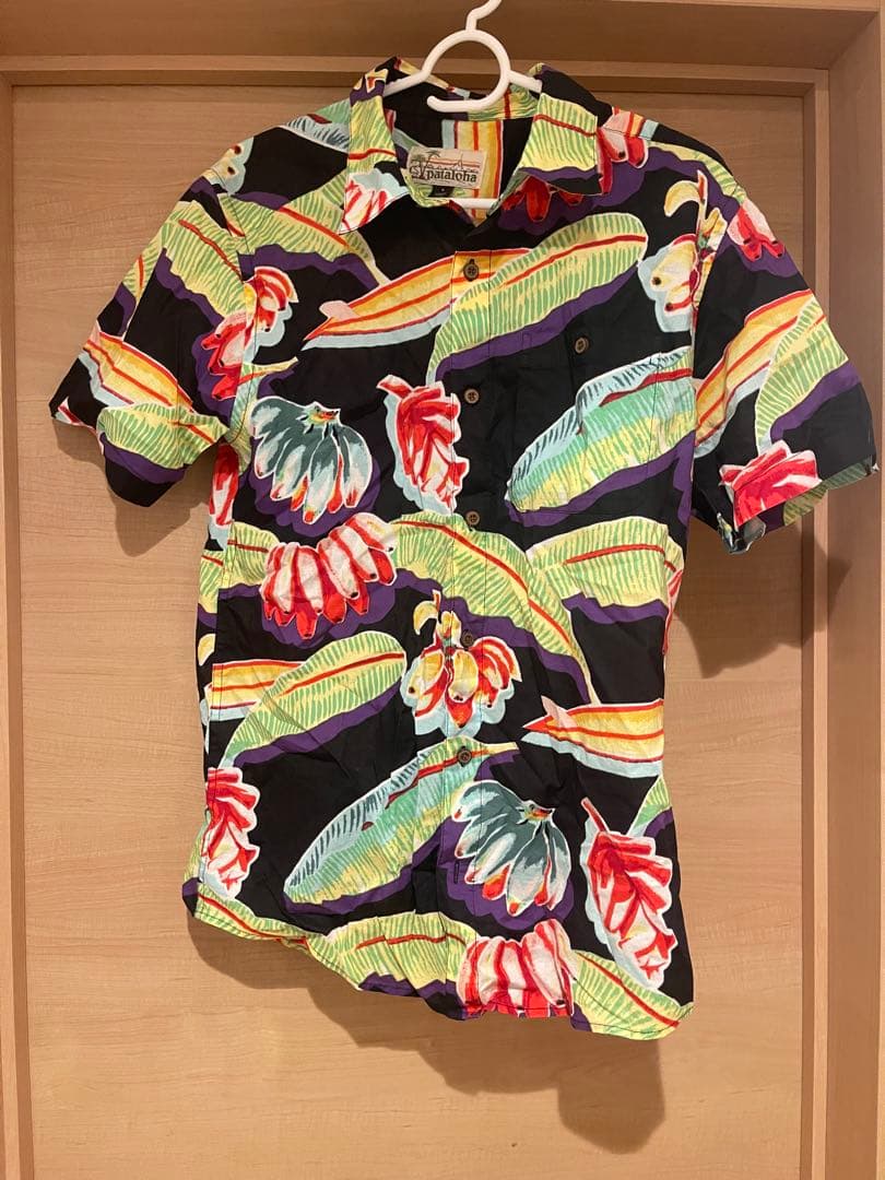 pataloha ブラックバナナ　サイズS 復刻　アロハシャツ Patagonia PatalohaブラックバナナコットンハワイアンシャツsizeS○2105
