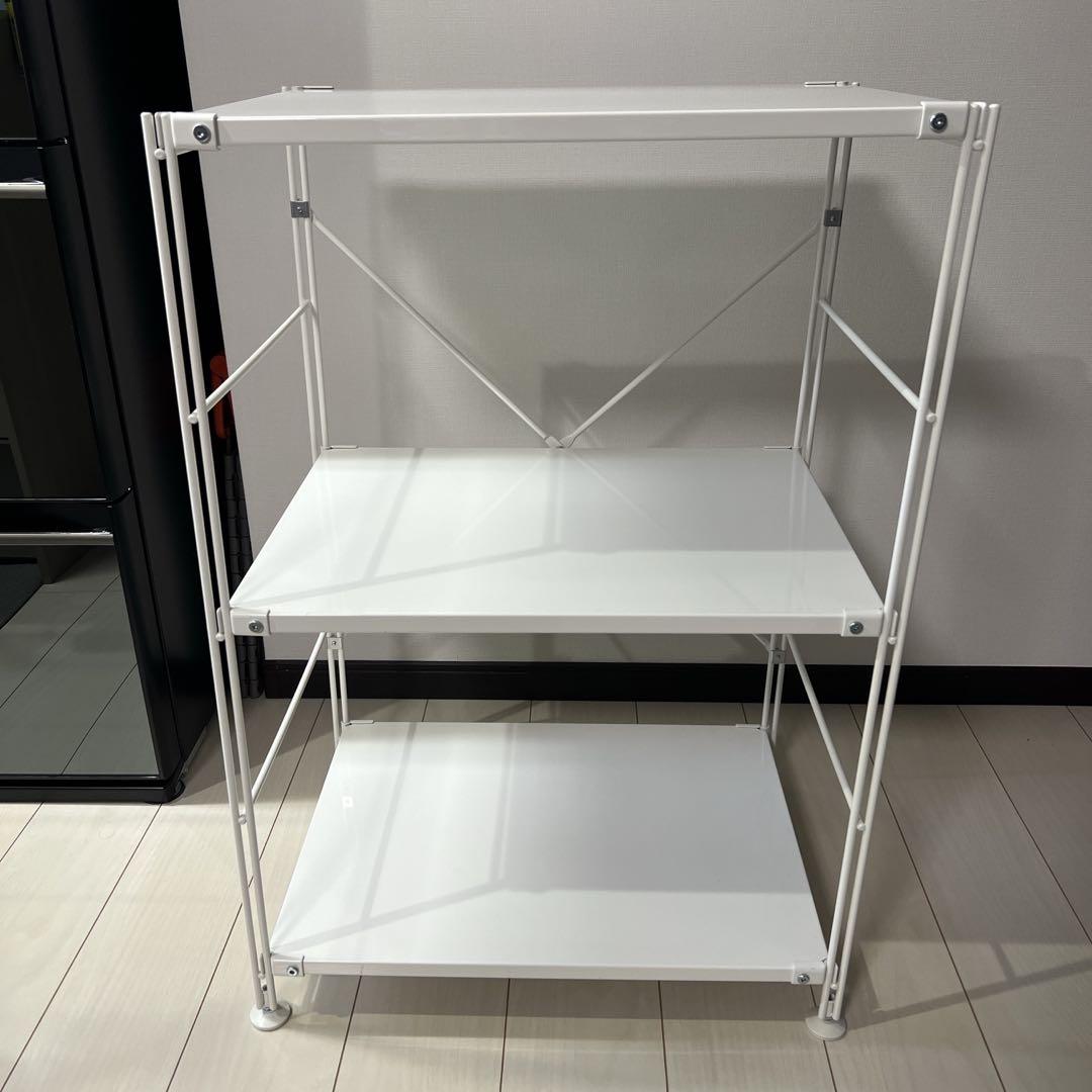 美品　無印良品　スチールユニットシェルフ　小　ホワイト(ライトグレー) ラック