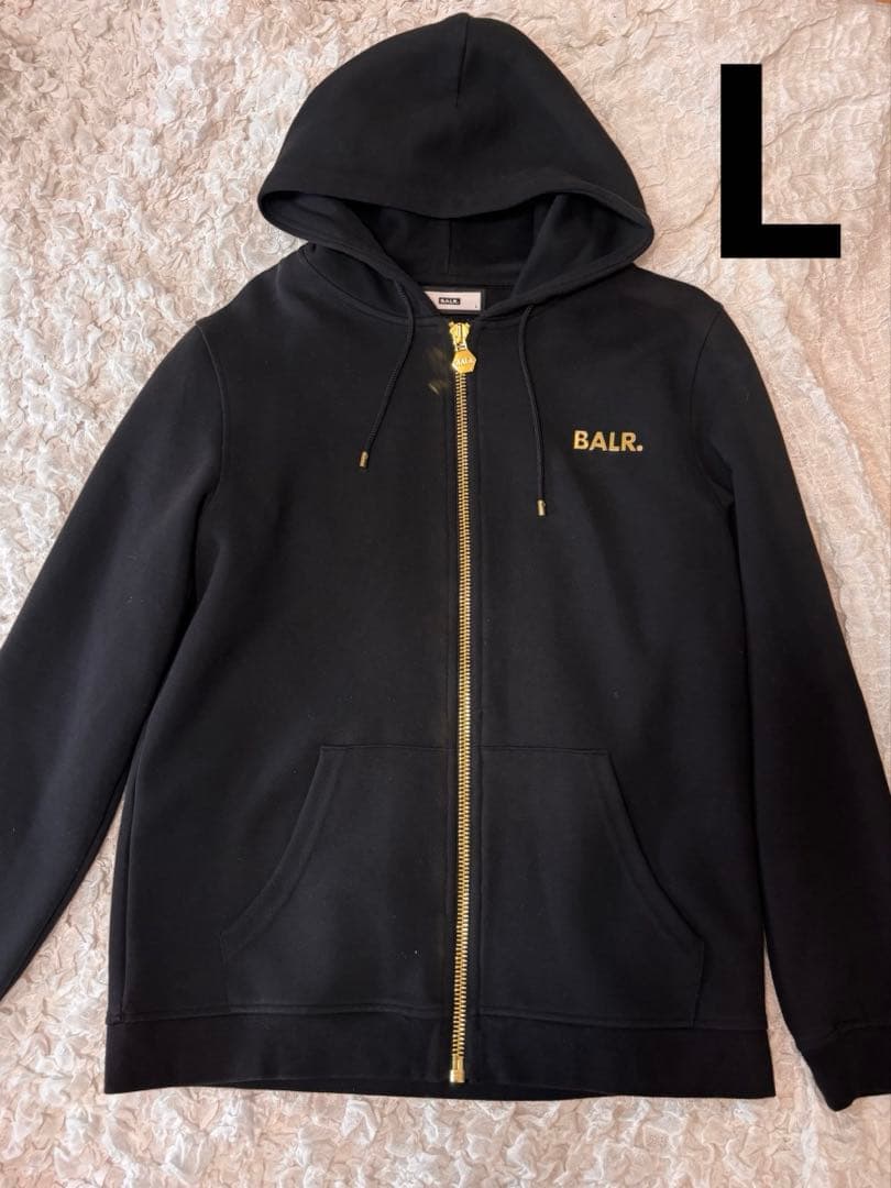 美品BALR ボーラー　パーカー　ゴールドジップ　ブラック　大きいサイズ　L