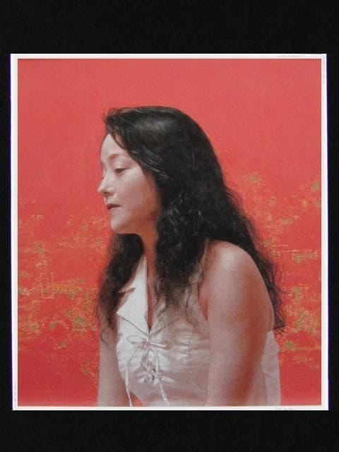 大矢英雄、【春の理由】、希少な大判額装用画集より、美品、日本人画家