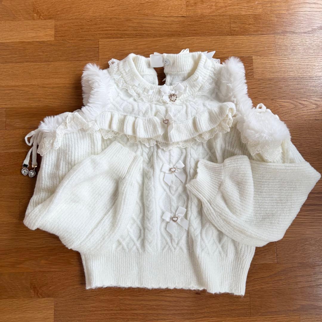 LIZ LISA ファースリーブオープンショルダーニット - メルカリ