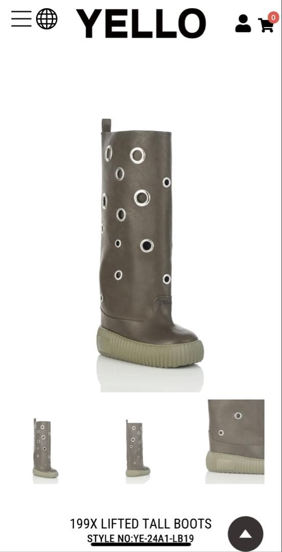 yello イエロー ロングブーツ カーキ