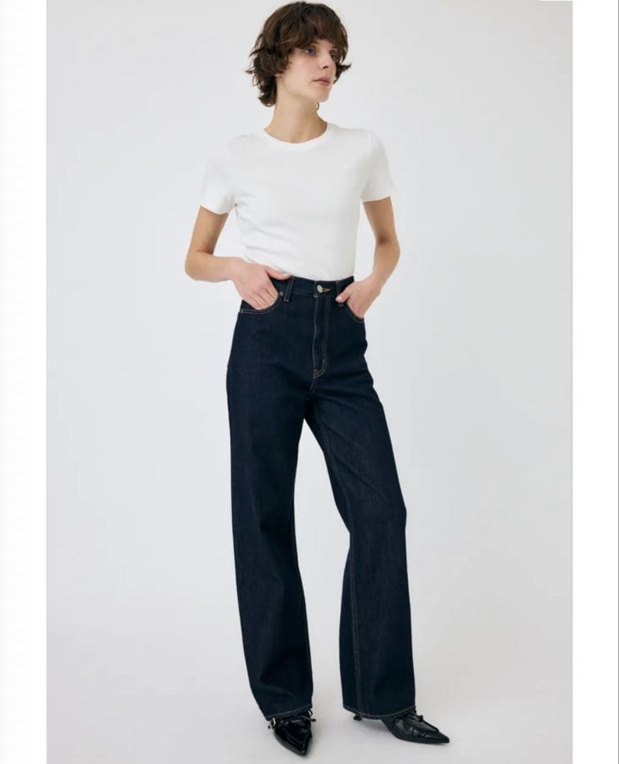 パンツ moussy HIGH WAIST STRAIGHT 25inch