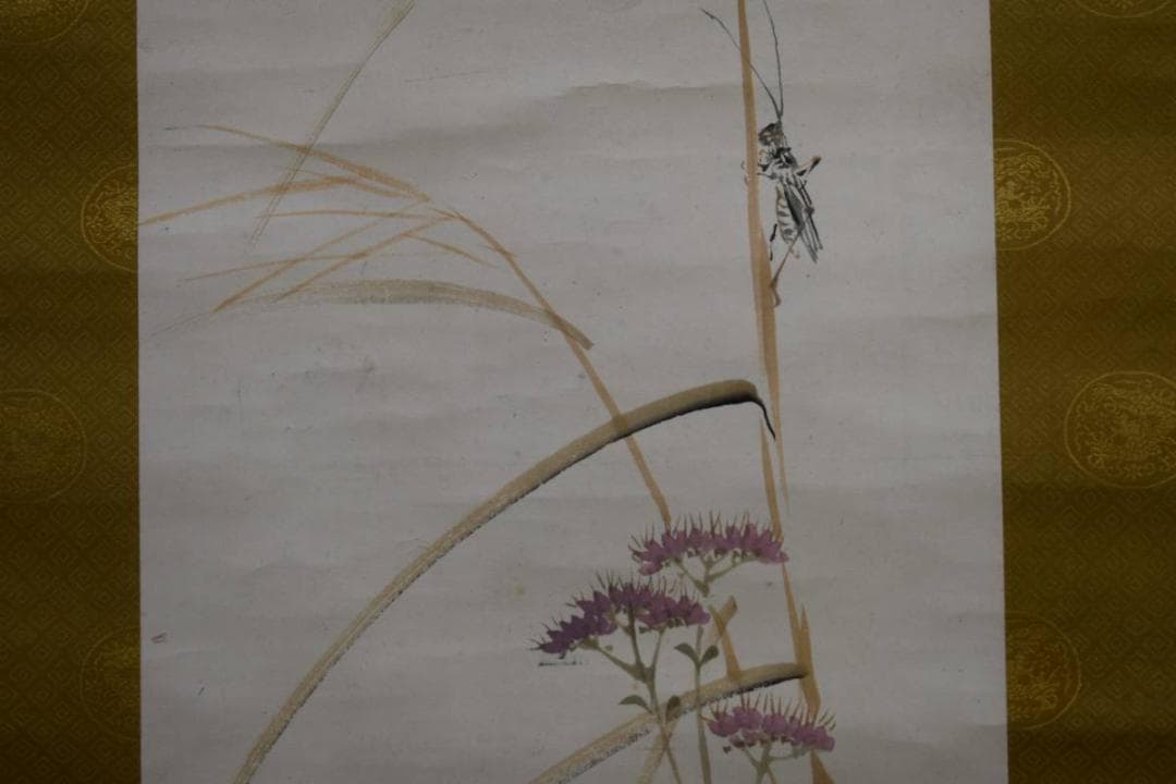 模写/横山清暉/月下秋草図/絹表装/桐共箱二重箱付/布袋屋掛軸HE-246 横山清暉 松間高士図｜古美術・掛け軸の販売・買取・鑑定-松本松栄堂