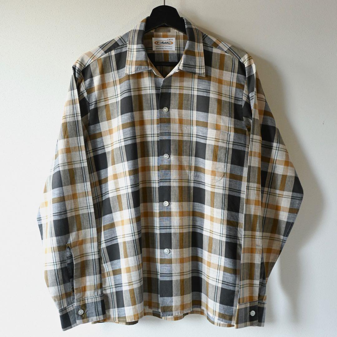 ア*オ様 60s vintage Manhattan 開襟 チェックシャツ コッ