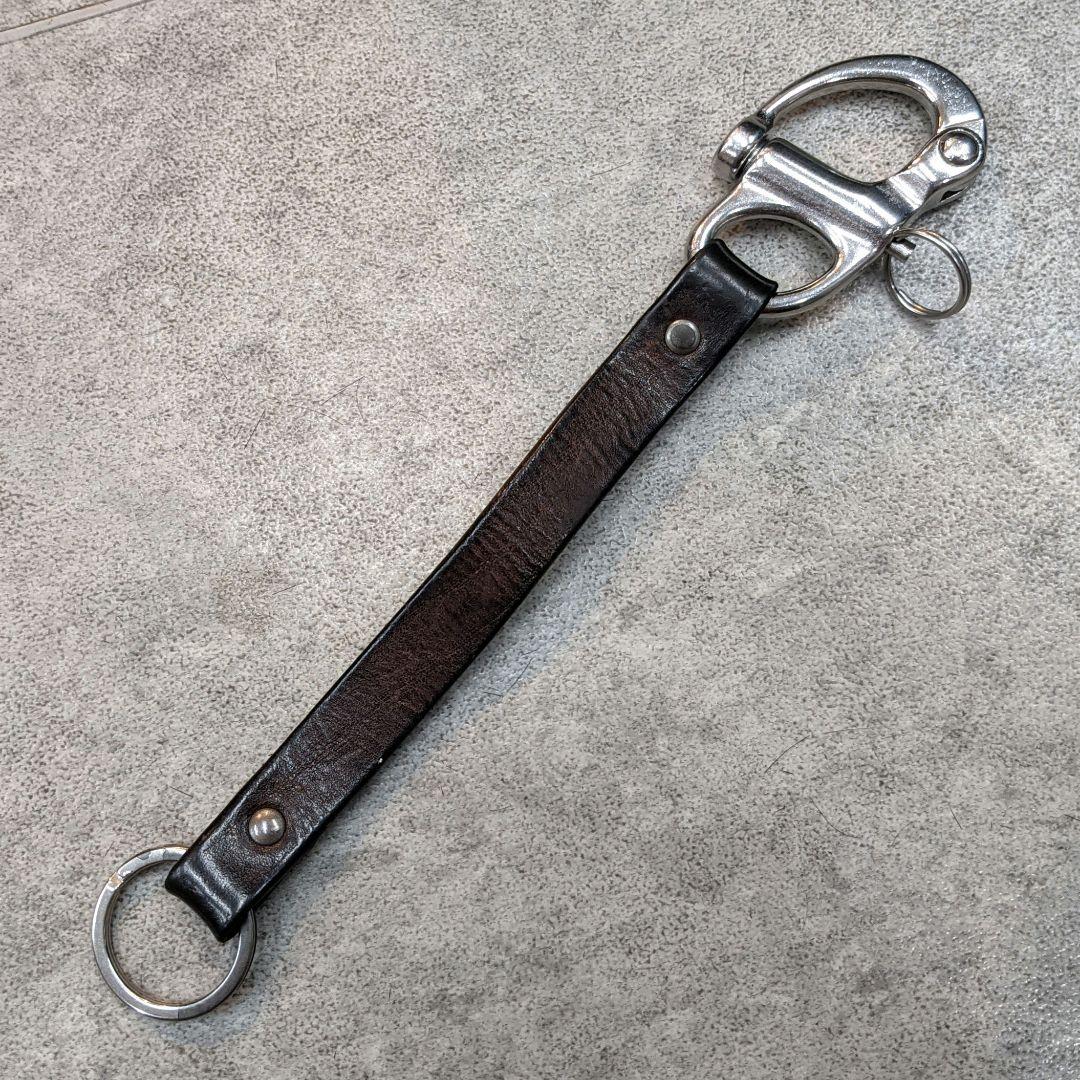 希少 マルジェラ カラビナ キーリング フック 鍵 レザー ブラウン 11