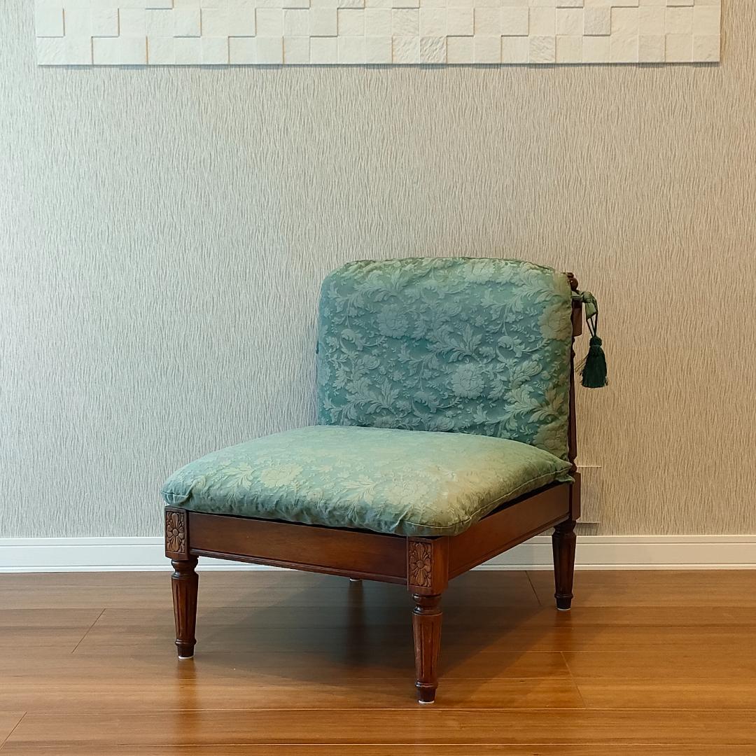アンティーク　一人掛けソファ　ミントグリーン　ローチェア① ソファHY2691 1人掛け【送料・開梱設置無料】 NEWグリーン | NOCE