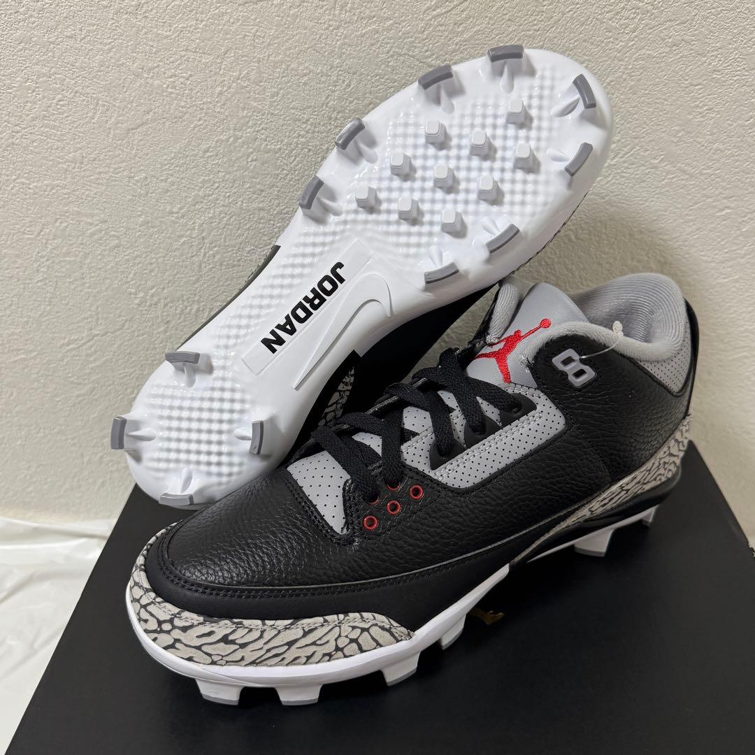Jordan 3 Retro MCS ブラック×グレー 27cm スパイク
