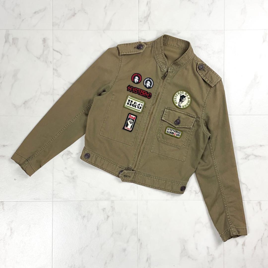 ヒステリックグラマー ミリタリーショートジャケット カーキ サイズF*BD949
