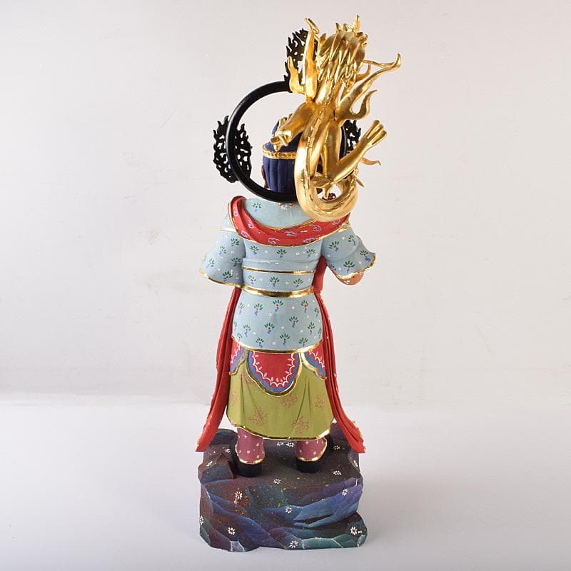 仏教美術 彩色木彫 二十八部衆像 難陀龍王像 歓喜龍王像 仏像 U R7777B