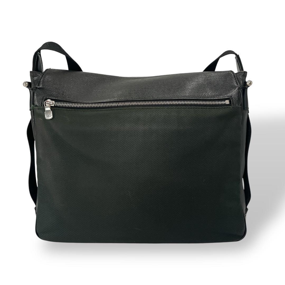 ルイヴィトン ヴィクトール ショルダーバッグ タイガ レザー 黒 M30142