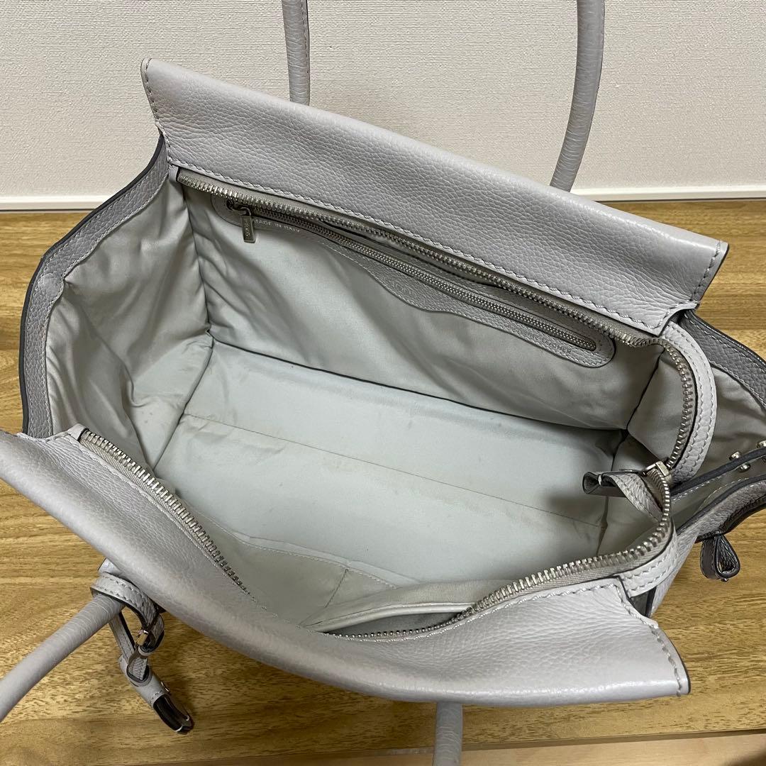 《美品》TOD’S （トッズ）レザー ハンドバッグ ライトグレー