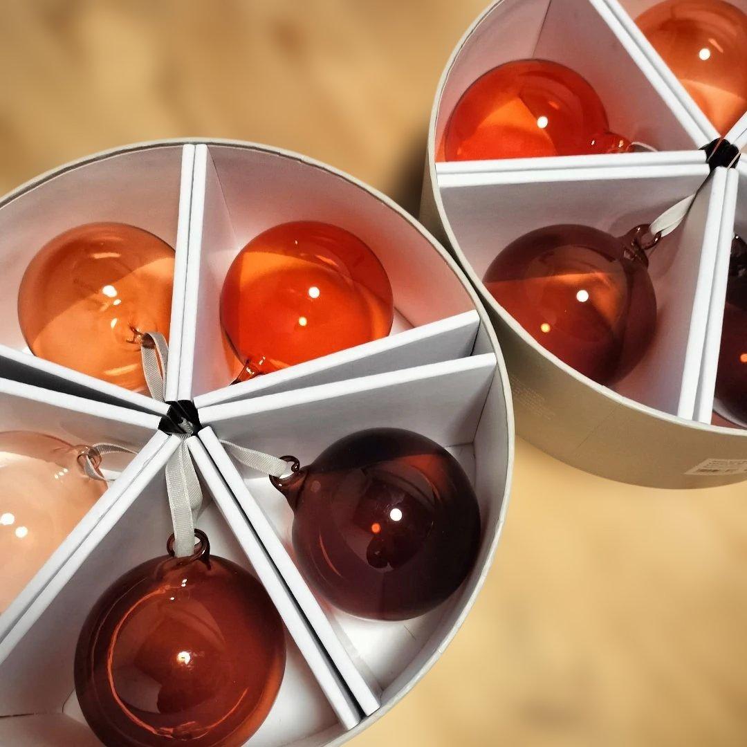 イッタラ　オーナメントボール　赤　クリスマス　8cm　スコープ　2個セット