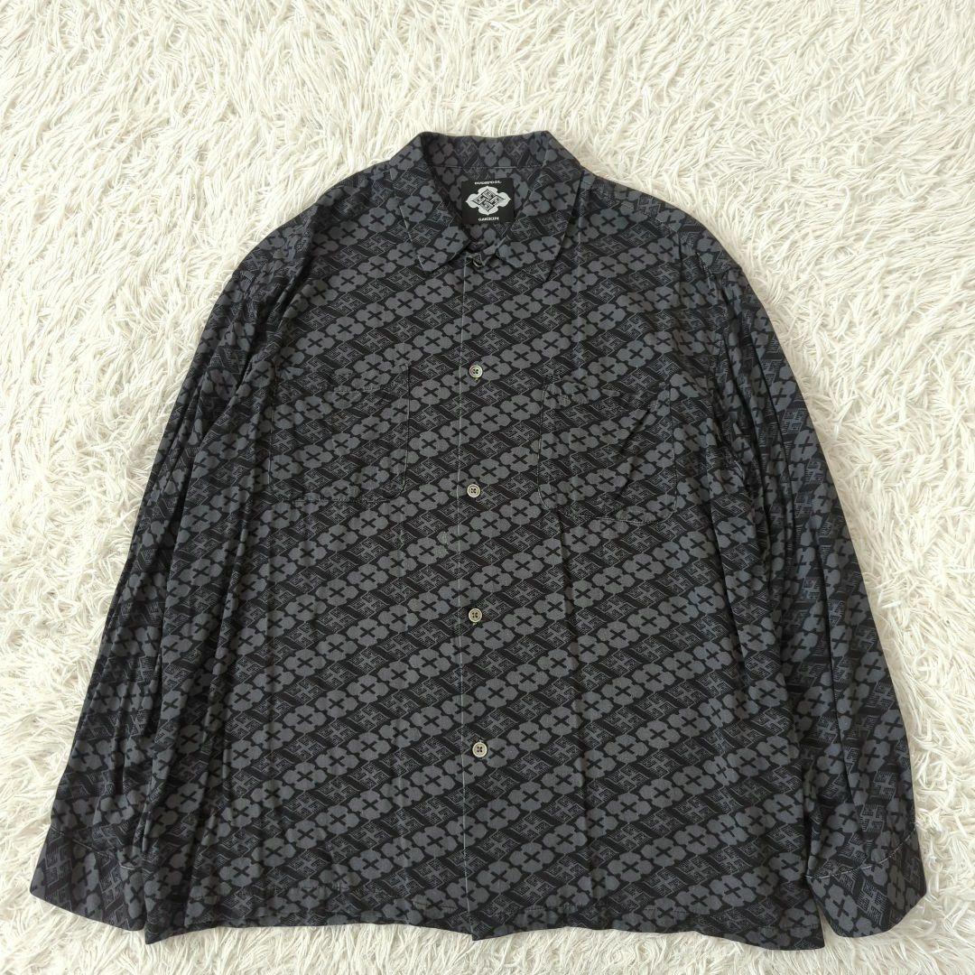 GAKKIN x BUDSPOOL 花罰家紋 シャツ 舐達麻 長袖 グレー L