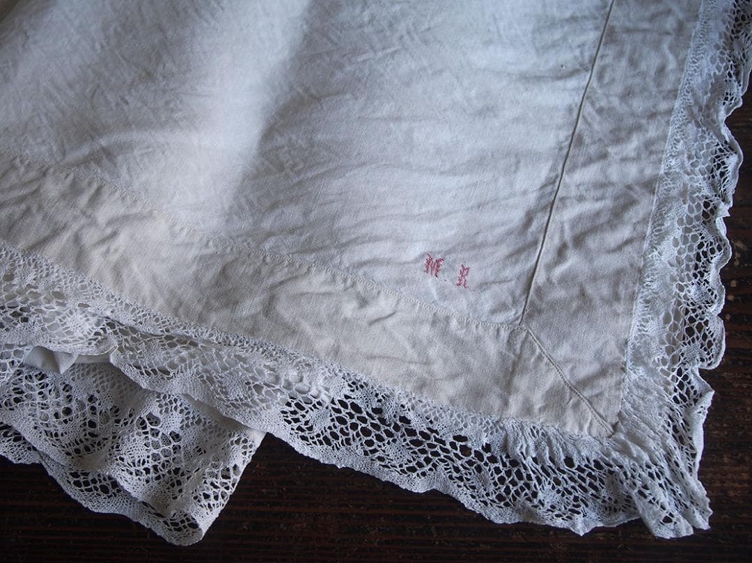 ニードルレースとクロス刺繍 シーツ ベッドリネンン ホワイトリネン/K167 ベッドリネン - NEED'K textile online shop