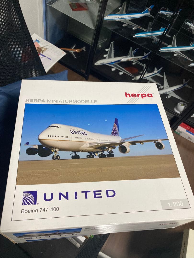 1/200 ユナイテッド航空 ボーイング747 (ヘルパ製)