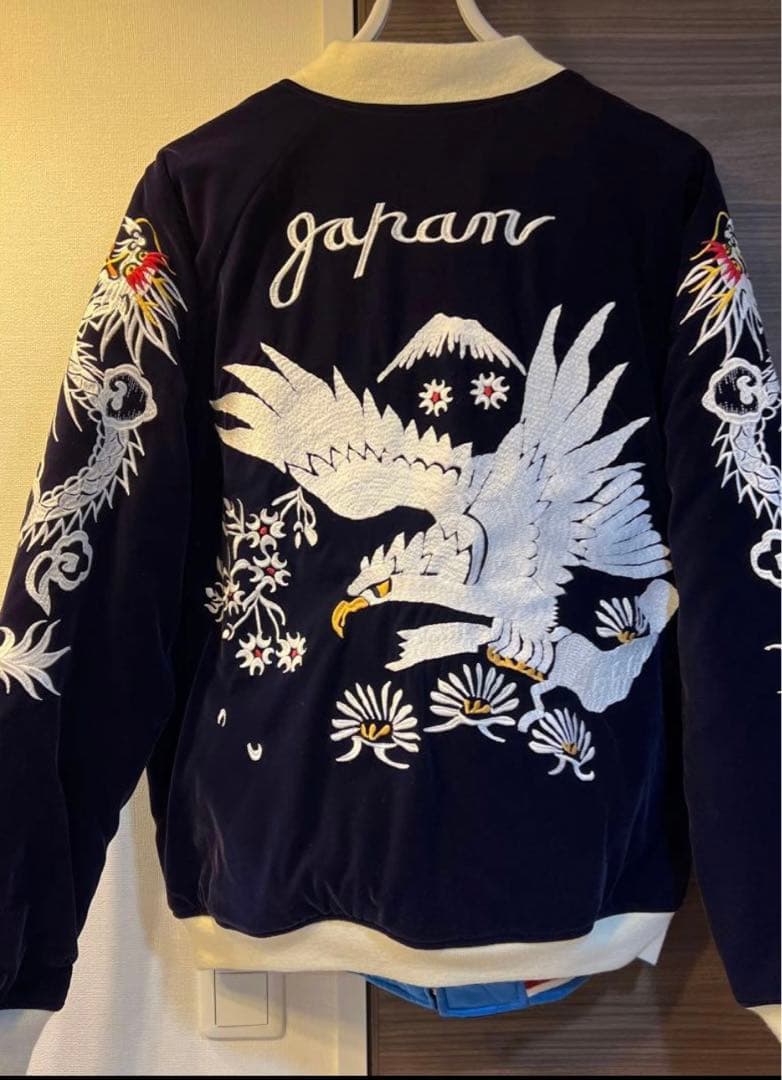 BILLVAN別珍ベロアスカジャンリバーシブル総刺繍（40）サイズL