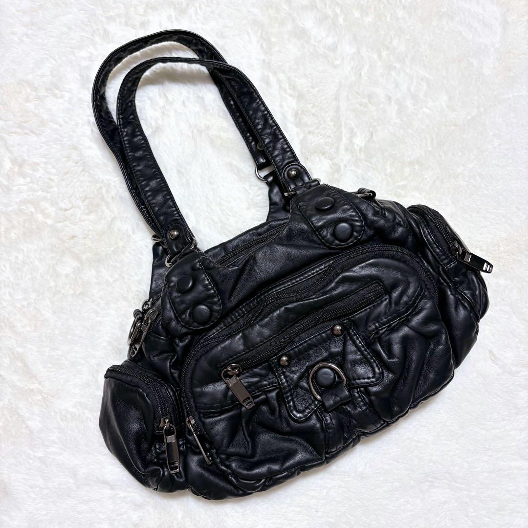 00s【archive】leather gimmick bag/Y2K/ギャル◎ - メルカリ