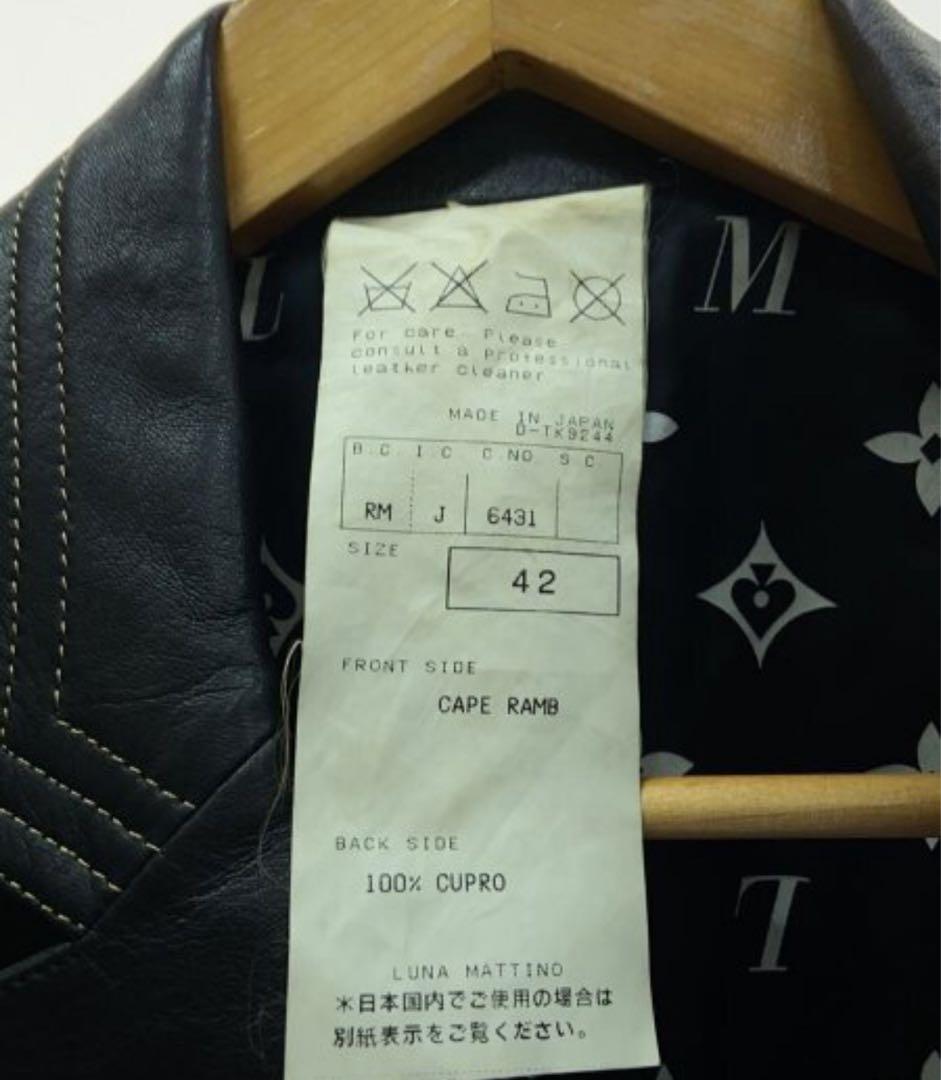 LUNA MATTINO ルナマティーノ レザーコート レザージャケット S 黒
