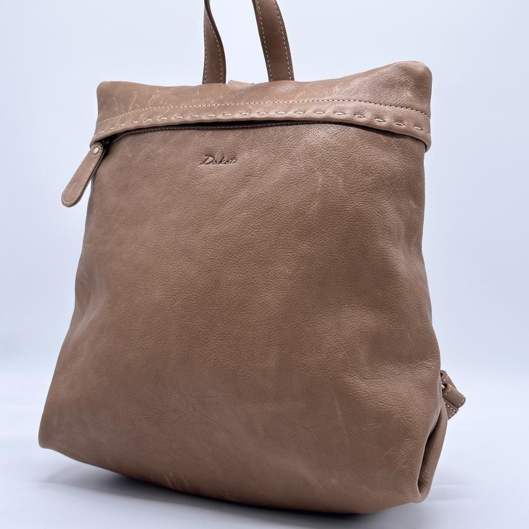 希少✨️DAKOTA ダコタ シャーロット 本革レザー リュック ベージュ