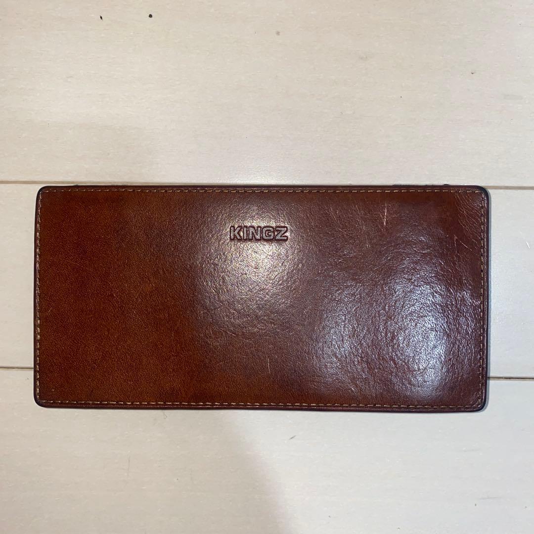 さはさは　KINGZ ブラウン レザー 長財布