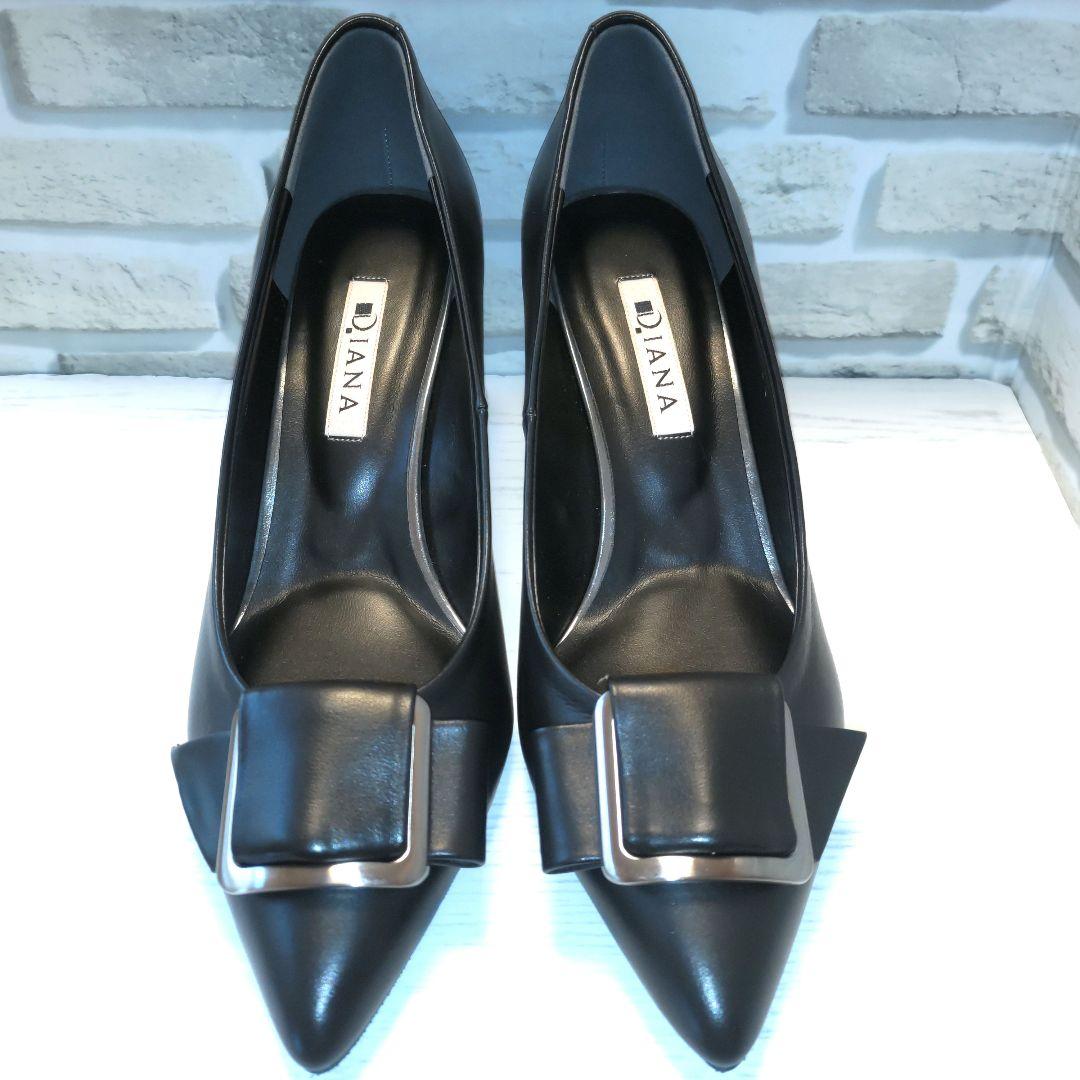 【超美品】DIANA☆パンプス☆バックル付き☆黒☆23.5cm