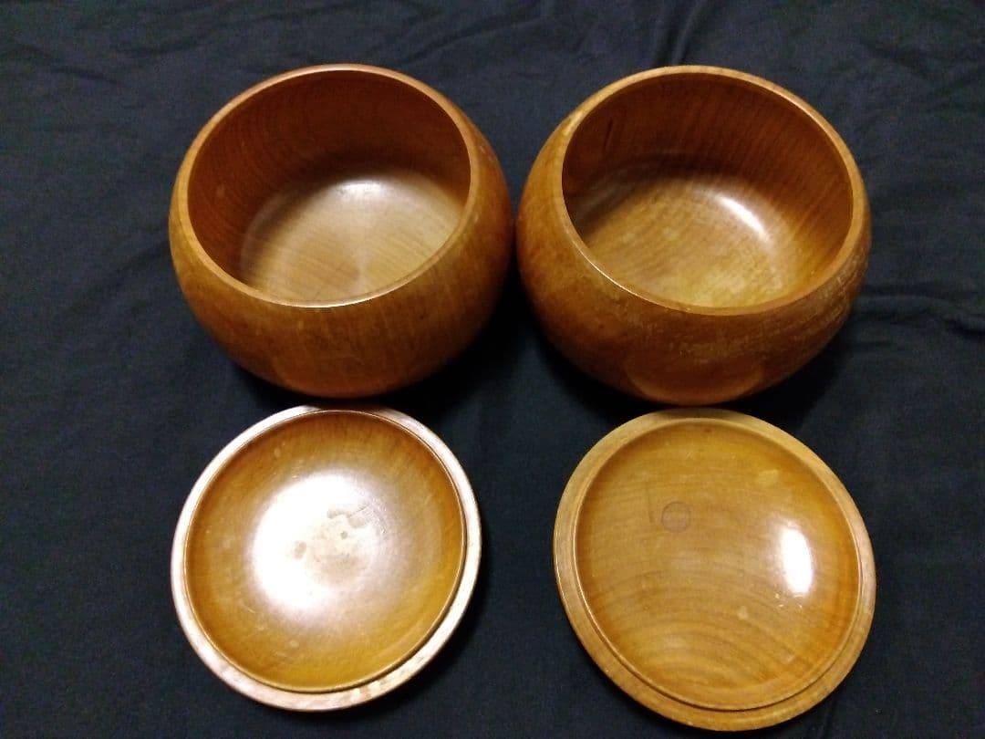 日向特製蛤碁石 月印相当 34号 欅碁笥 那智黒石 白石180個 黒石180個