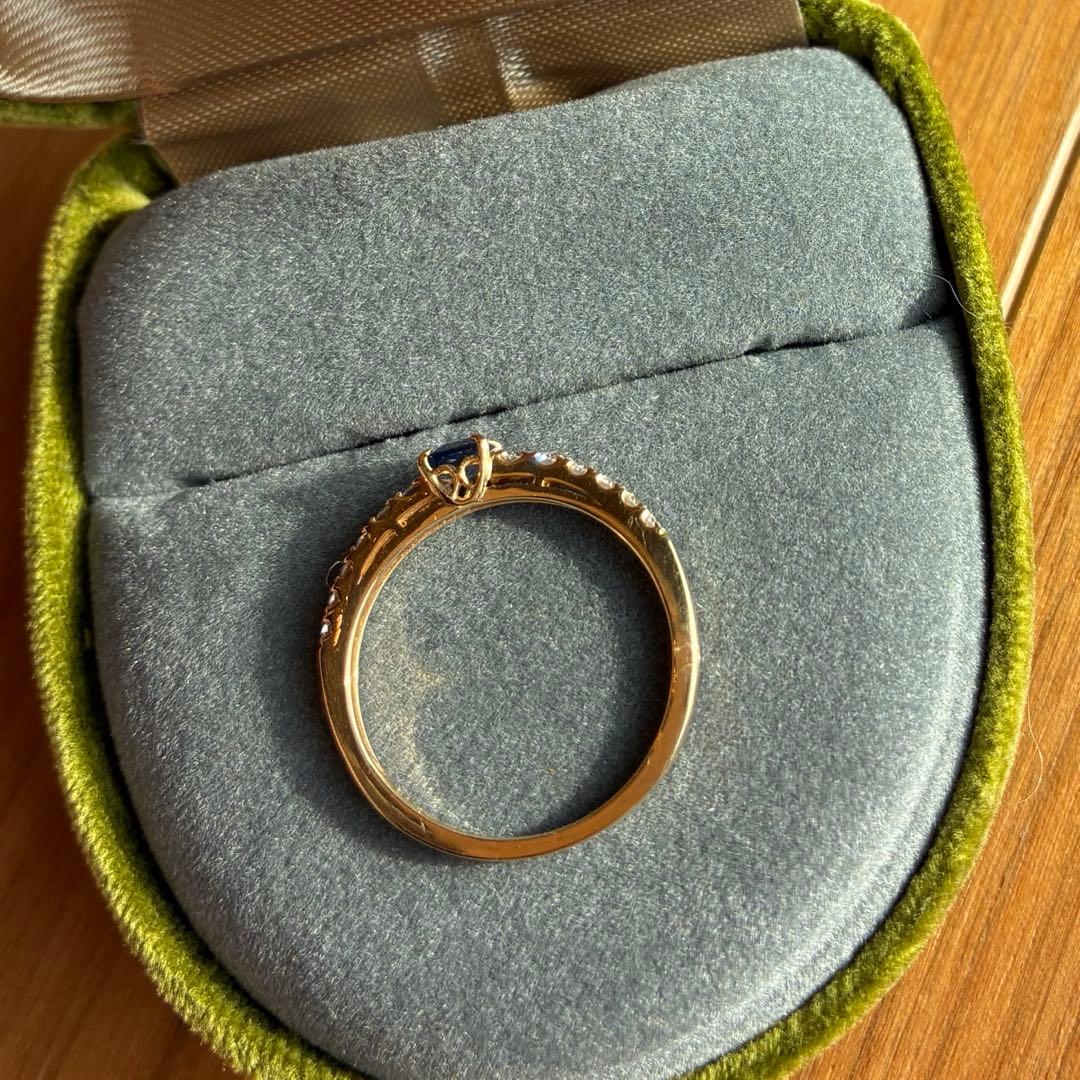 土日でお値下げ中《希少》k18コーンフラワーサファイア鑑別書付きリング#11