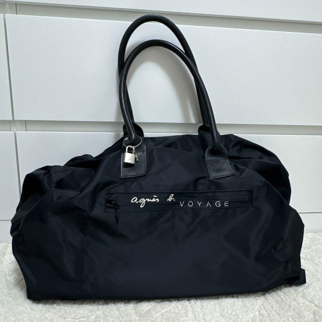 希少　アニエスベーボヤージュ ナイロン ボストン 南京鍵付き