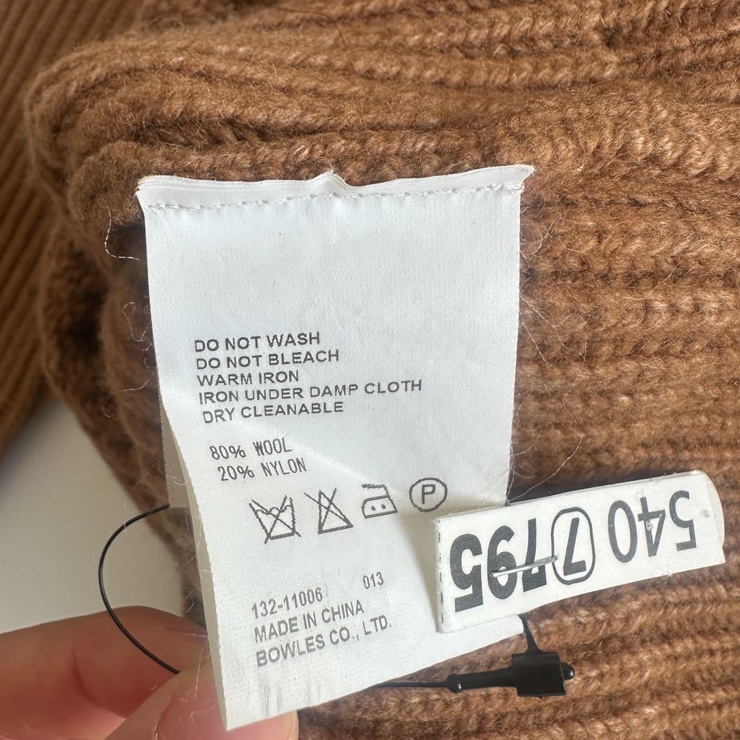 HYKE ハイク /リブタートルニット ブラウン 1 ハイネック ヘリンボーン