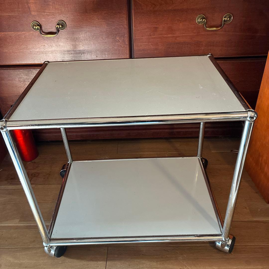 USMハラー ラック １列１段 ホワイトオープンラック キャスター付き