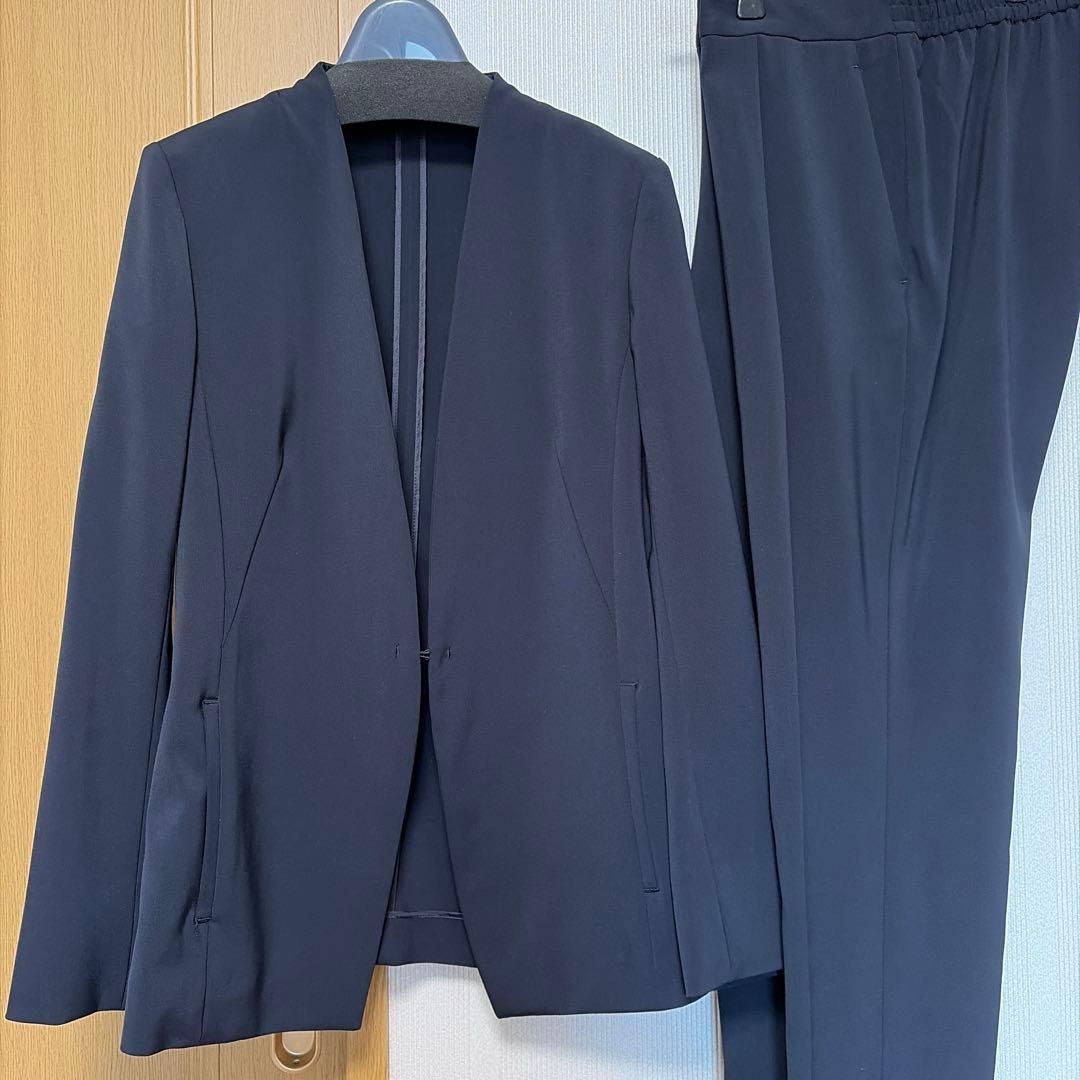 ICB Fied スーツ ネイビー　サイズ4 アイシービー ICB 【新色追加・防シワ・速乾・洗える】Fied ノーカラー