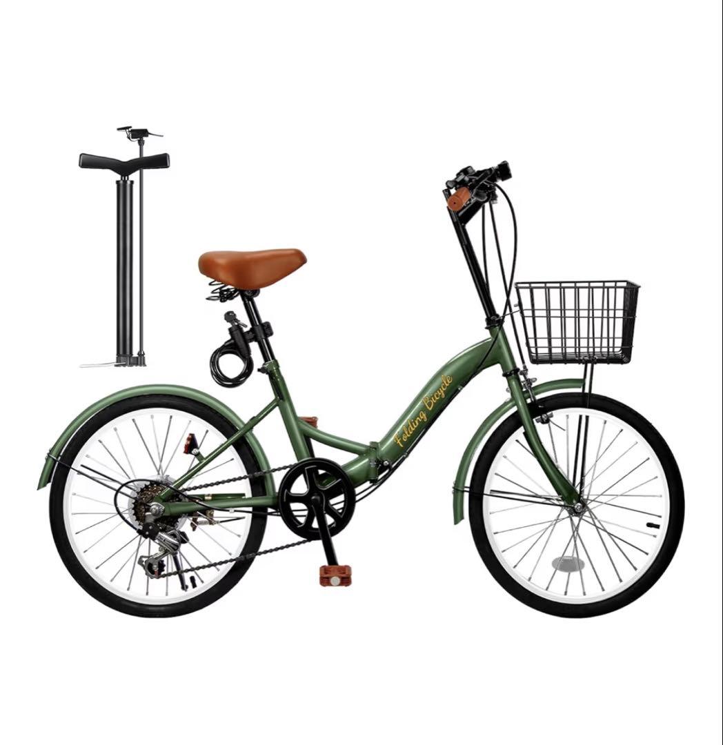 新品Mixiu 折りたたみ自転車 20インチ 軽量 シマノ６段変速/オリーブ色 Amazon | Mixiu 折りたたみ自転車 20インチ/24インチ 軽量 素早く折畳