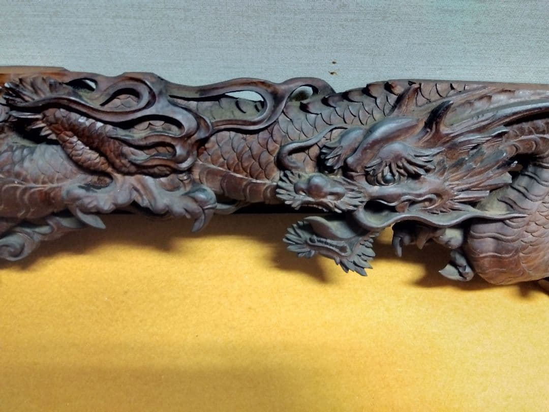 木製 ドラゴン 龍 彫刻 欄間