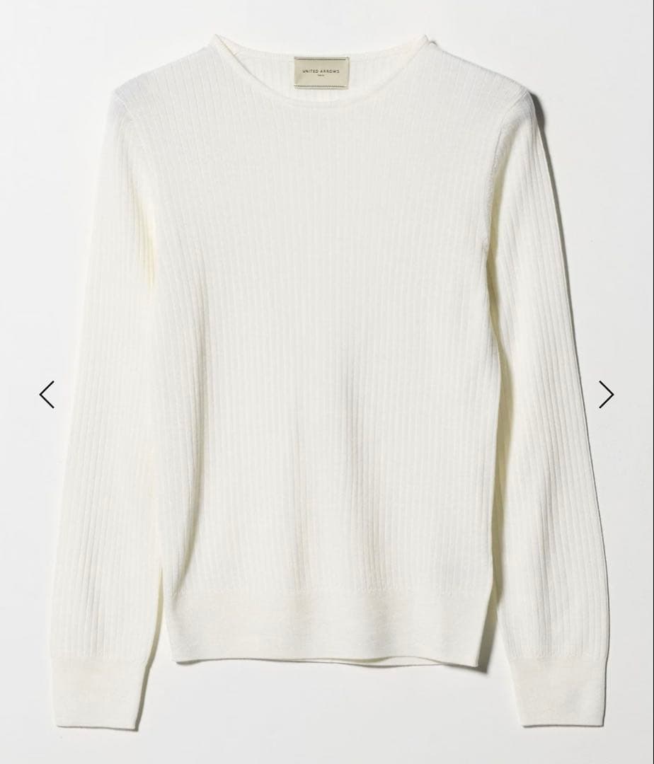 新品タグ付　ユナイテッドアローズ　リブ クルーネック ニット