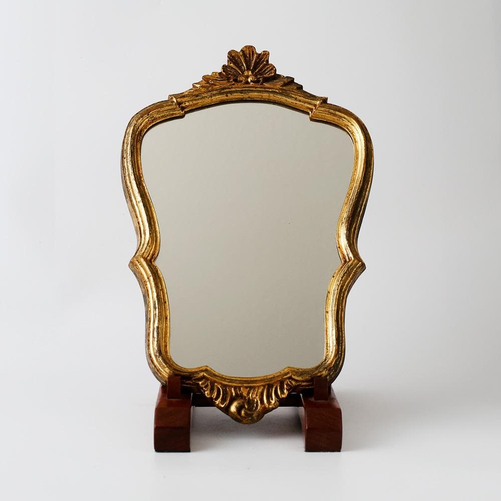 T　フランス直輸入 アンティークマルシェ 金縁ミラー