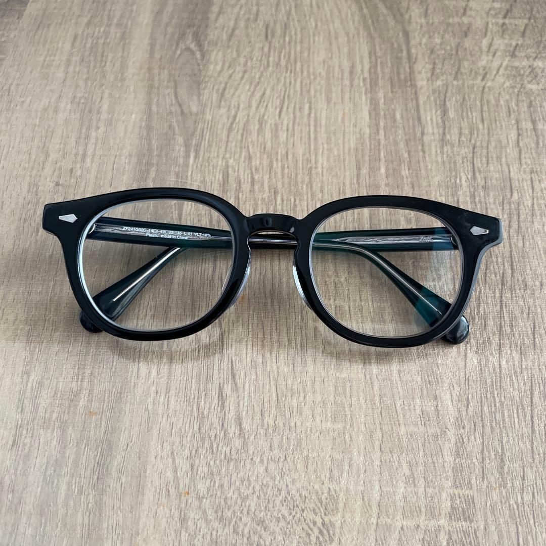 【メガネ/サングラス 数回使用】Zoff ブラックフレーム　　ケース付き
