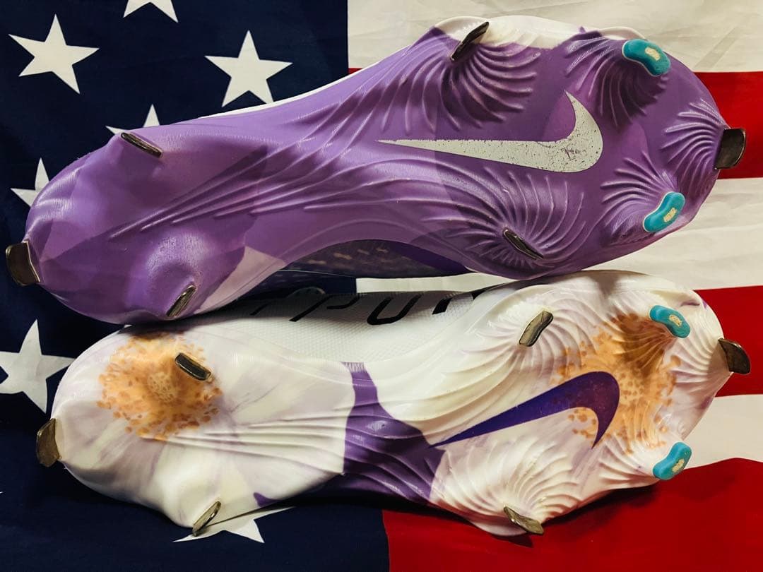 日本未発売】NIKE ナイキ 野球 スパイク 27cm パープル ホワイト