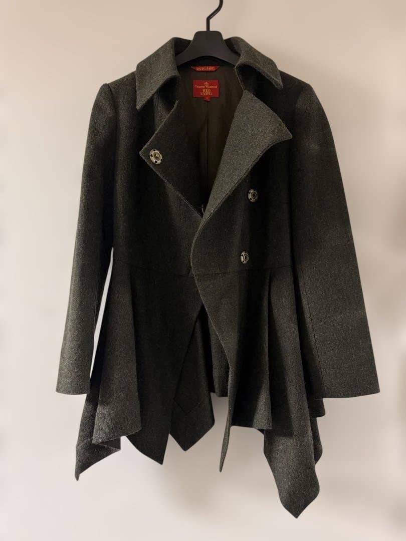 《美品》ヴィヴィアンウエストウッド ベルト付きウールコート【1】ペプラム変形