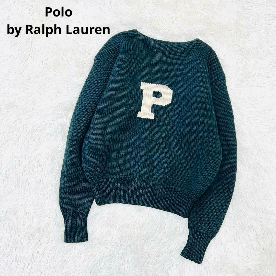 Polo by Ralph Lauren ウールニット Pロゴ グリーン S相当