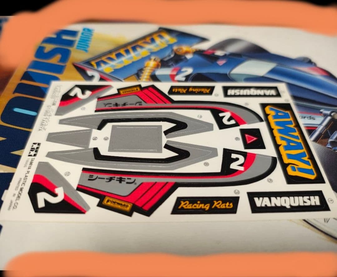 u*様 タミヤミニ四駆　はごろもフーズ限定コラボ　バンキッシュ空箱　説明書、デカ