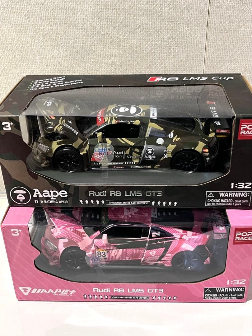 ポップレースAapeアウディR8 LMS GT3 ミニカー（1\32)2台セット