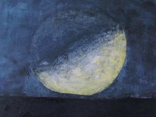 香月 泰男、月の出、版上刷サイン入、希少な額装用画集より、新品高級