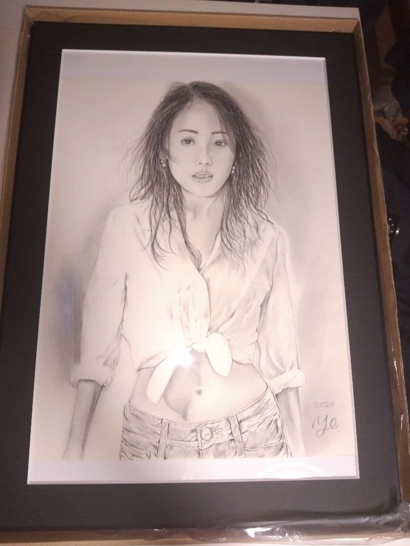 絵画、裸婦、美人画、8F、ワイシャツE、山本英二、真作、肉筆保証一点物、高塚省吾